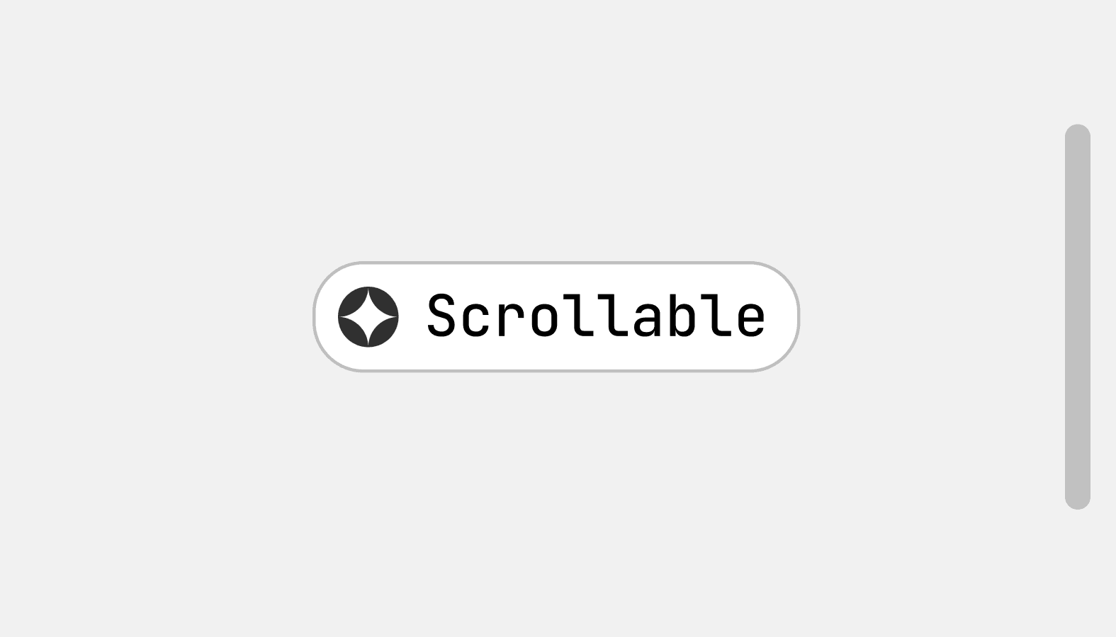 Screenshot of the scrollable component