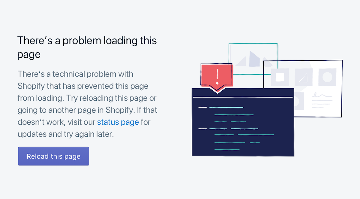 Admin page load error
