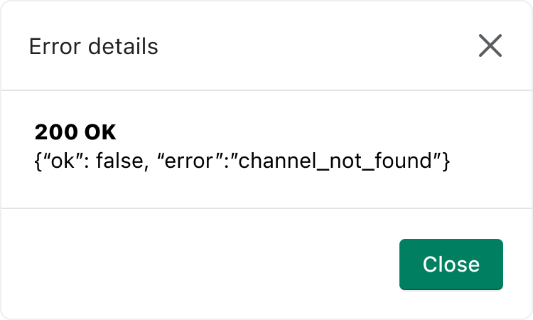 Error modal with a confusing error code stating “200 OK”