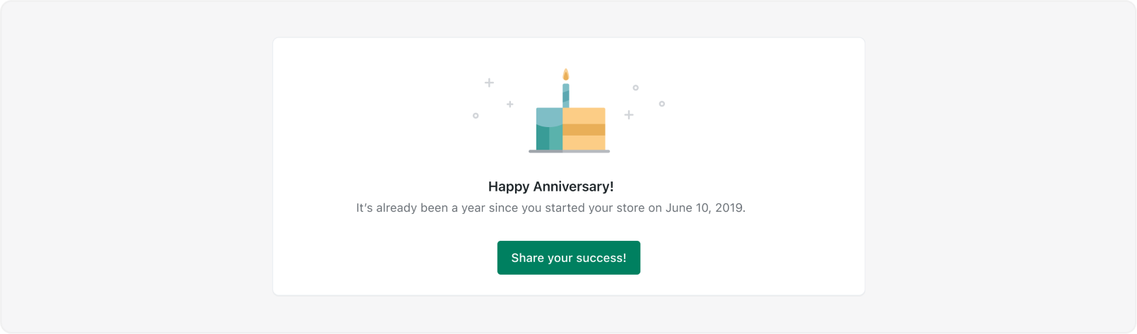 An illustration celebrating a store anniversary.