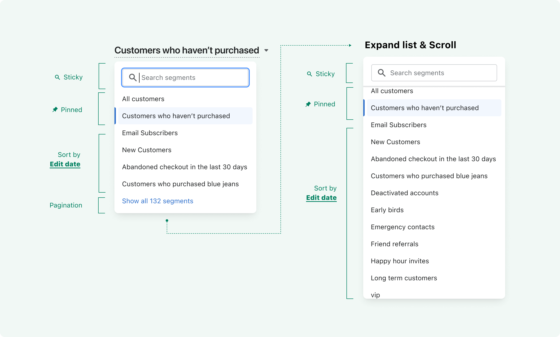 Illustration of segment picker best practices