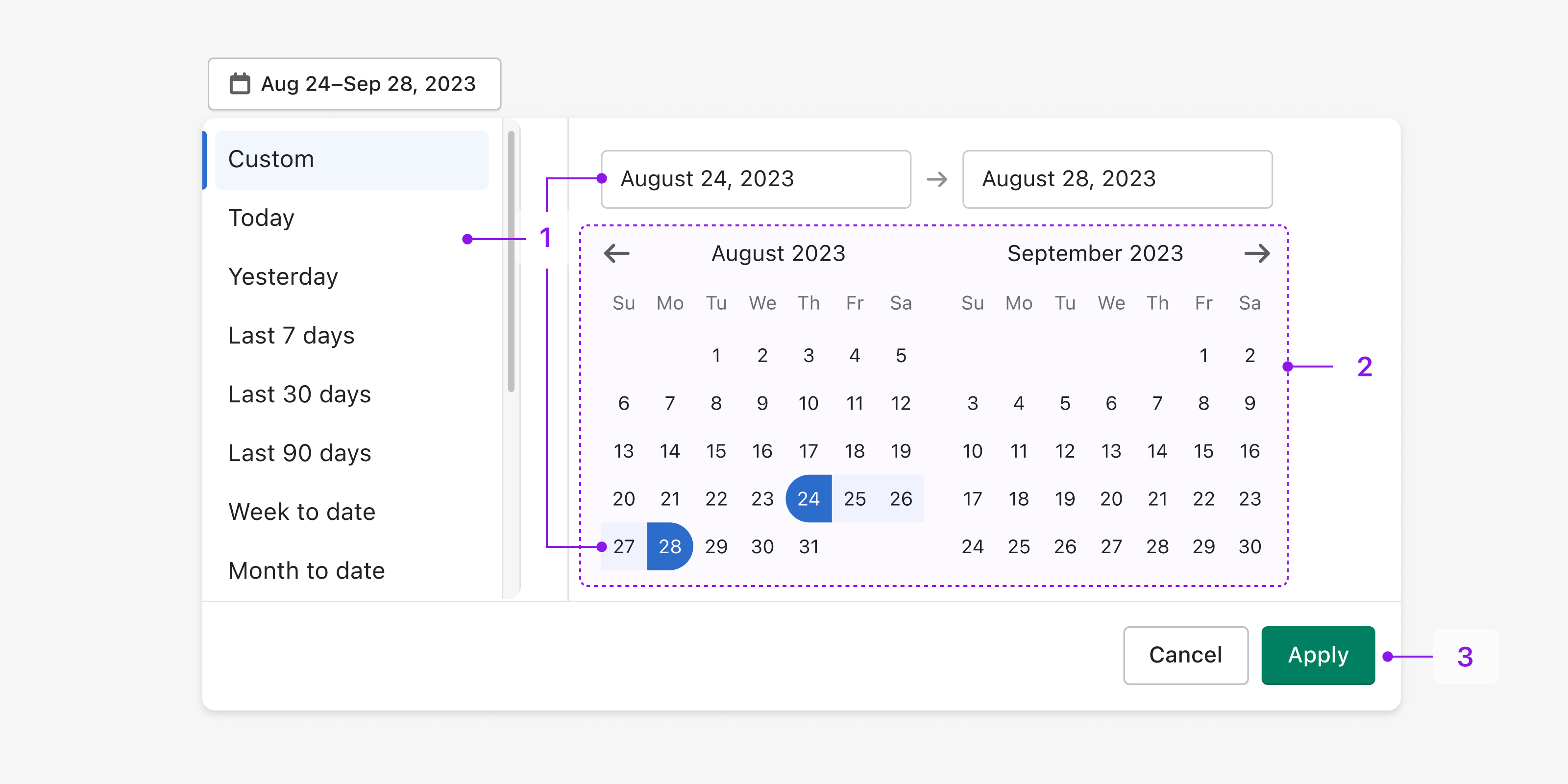 Date picking — Shopify Polaris