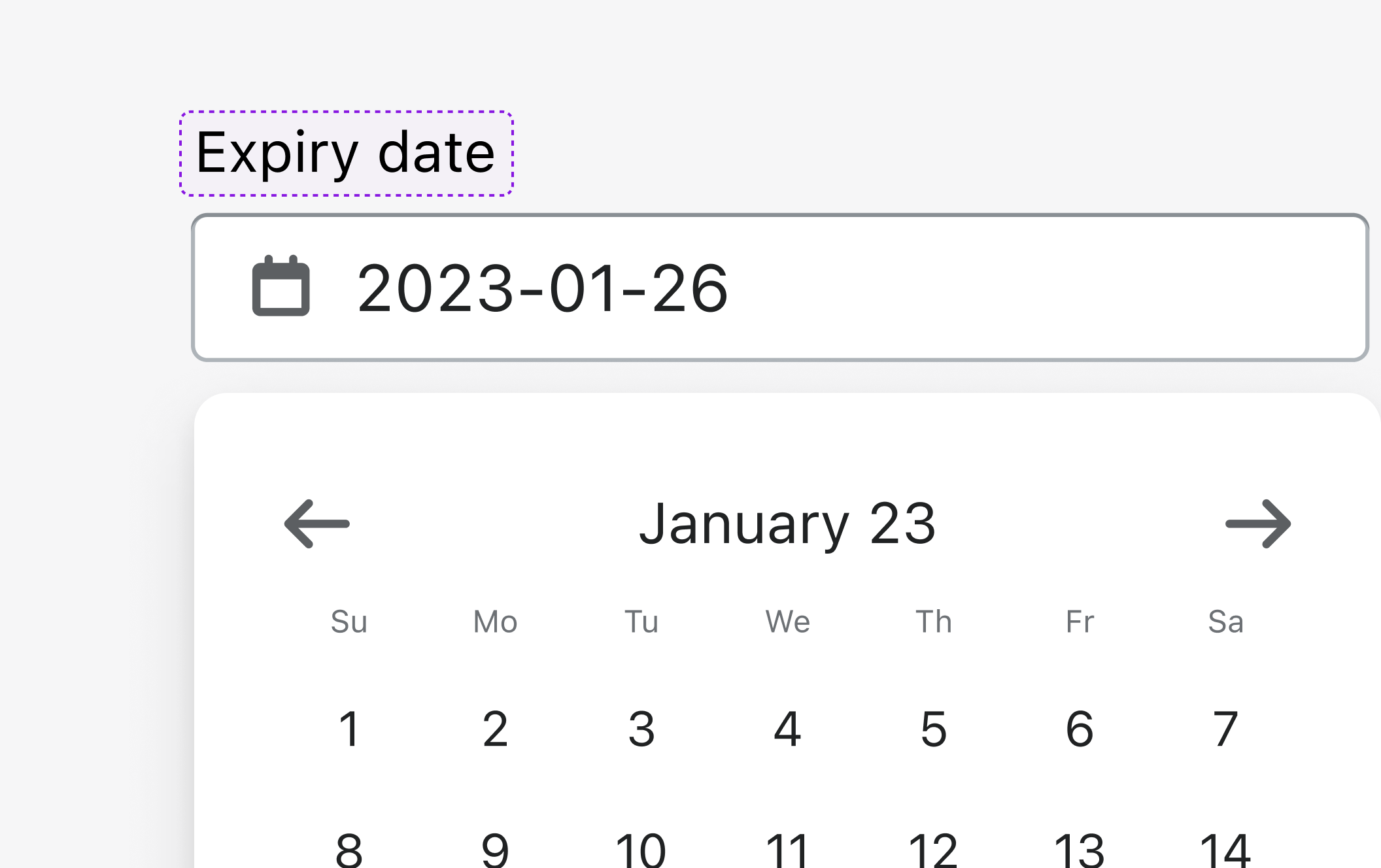 Date input labeled “Expiry date”